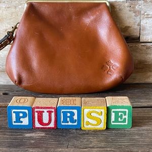 Patricia Nash Savena Leather Wristlet in Tan